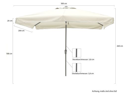 Shadowline Aruba Sonnenschirm 300x200 cm